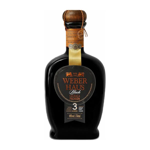 cachaca premium black 3 anos weber haus 750ml