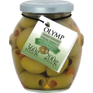 Azeitonas verdes mamute com alho e jalapenho Olymp 200gr